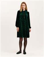 Velvet Animal Print Mini Tiered Dress