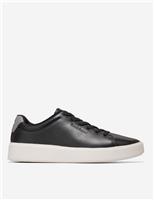 Men Leather Plain Trainers