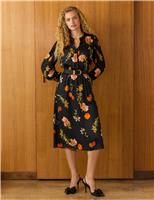 Floral Midi Waisted Dress