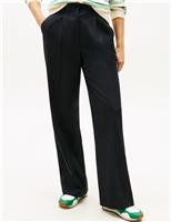 Wool Blend Wide Leg Trousers