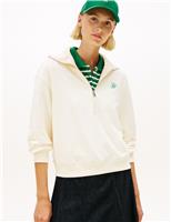 Cotton Rich Collared Half Zip Sweatshirt