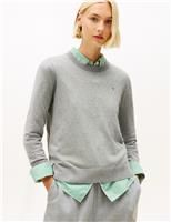 Tommy Hilfiger Cotton Rich Crew Neck Jumper Grey
