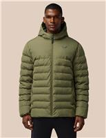 Castore Lightweight Hooded Puffer Jacket Khaki