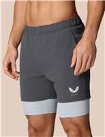 Elasticated Waist Two Layer Sports Shorts