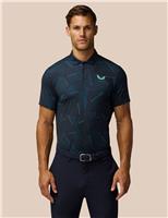 Castore Regular Fit Patterned Polo Shirt Navy