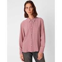 Whistles Geometric Pleat Detail Button Through Shirt Red Mix
