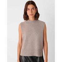 Whistles Pure Wool Crew Neck Vest Top Neutral