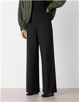 Petite Jersey Side Zip Wide Leg Trousers