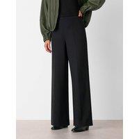 Whistles Petite Jersey Side Zip Wide Leg Trousers Black