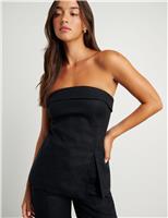 Pure Linen Off The Shoulder Bandeau Top