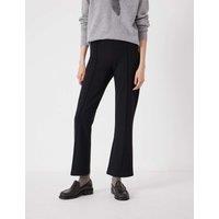 HUSH Jersey Flared Cropped Trousers Black