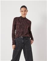 Animal Print High Neck Top