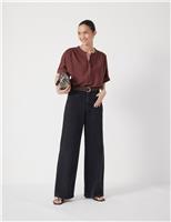 Mid Rise Wide Leg Jeans