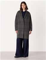 Wool Rich Checked Relaxed Coat
