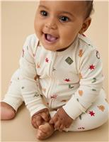 Cotton Blend Zip Sleepsuit (0-24 Mths)