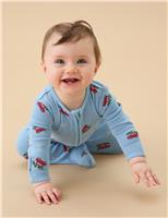 Cotton Blend Snowy Car Zip Sleepsuit (0-24 Months)