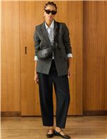 Barrel Leg Trousers with Wool