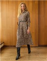 Leopard Print Midaxi Shirt Dress