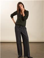 Wide Leg Trousers with Wool