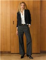 Wool Blend Tailored Cropped Blazer