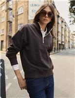 Cotton Rich High Neck Relaxed Sweatshirt