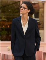 Tailored Pinstripe Blazer with Wool