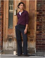 BAUKJEN Wool Blend Checked Wide Leg Trousers Grey