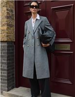 Double Breasted Tailored Overcoat with Wool