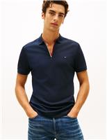 Tommy Hilfiger Liquid Pure Cotton Half Zip Polo Shirt Navy