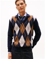 Pure Cotton Argyle polo top
