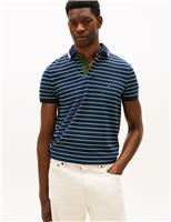 Cotton Rich Pique Striped Polo Shirt