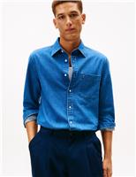 Tommy Hilfiger Regular Fit Pure Cotton Denim Shirt Blue Denim