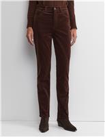 Cord High Waisted Straight Leg Jeans