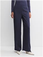 Pure Lyocell Geometric Wide Leg Trousers