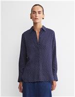 Pure Lyocell Geometric Collared Shirt