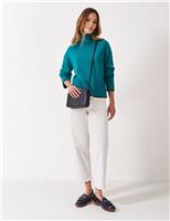 Wool Rich Funnel Neck Tipped Detail Jumper