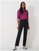 Crew Clothing High Waisted Straight Leg Jeans Black