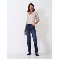 Crew Clothing Mid Rise Straight Leg Jeans Medium Blue