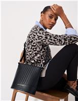 Leather Woven Bucket Bag