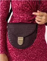 Leather Croc Effect Cross Body Bag