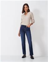 Mid Rise Straight Leg Jeans