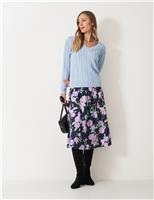 Cotton Rich Cable Knit V-Neck Jumper