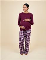 Maternity and Nursing Checked Pyjama Set