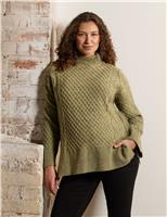 Maternity Cable Knit Roll Neck Jumper
