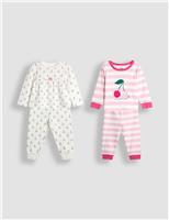 2pk Pure Cotton Cherry Jersey Pyjama Sets (1-7 Yrs)