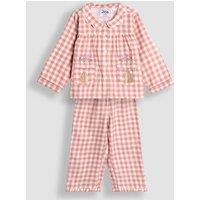 JoJo Maman Bb Pure Cotton Checked Hedgehog Pyjama (0-7 Yrs) Pink Mix