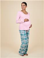 Maternity Cotton Rich Checked Pyjama Set