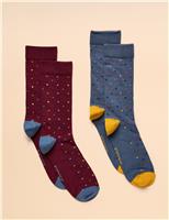 2pk Polka Dot Cotton Rich Socks