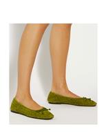 Suede Woven Flat Ballet Pumps