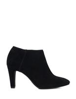 Wide Fit Suede Block Heel Round Toe Boots